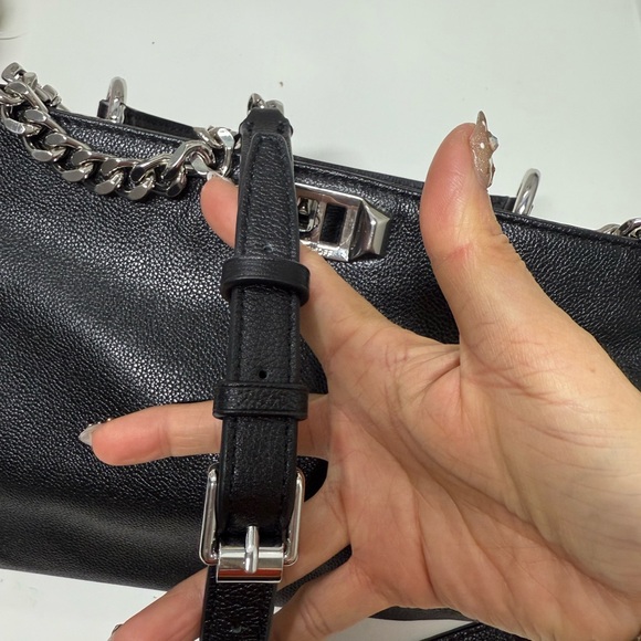 Rebecca Minkoff Elegant Black Leather armour top handle Handbag - Picture 13 of 15